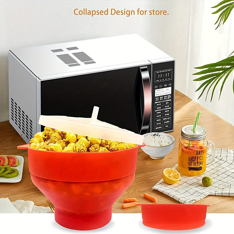 1pc Máquina de Palomitas de Silicona para Microondas Cubo de Palomitas de Silicona Plegable Tazón de Bolas de Palomitas Regalo de Navidad