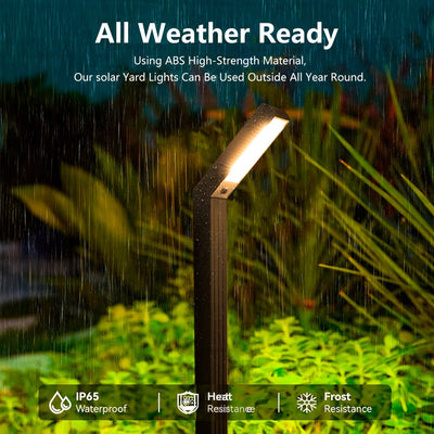 Luz solar exterior HOTU - Iluminación solar de 12 horas para senderos, aceras, garajes, senderos de paisaje, iluminación de paisaje | Luz exterior moderna | Soporte de plástico duradero, luces solares