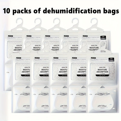 10/20 piezas de bolsas absorbentes de humedad, incluye 800/1600 gramos de desecante, prevención de moho y deshumidificación, paquete pequeño, adecuado para armarios y armarios - Reutilizable, esencial para la deshumidificación diaria en el dormitorio.
