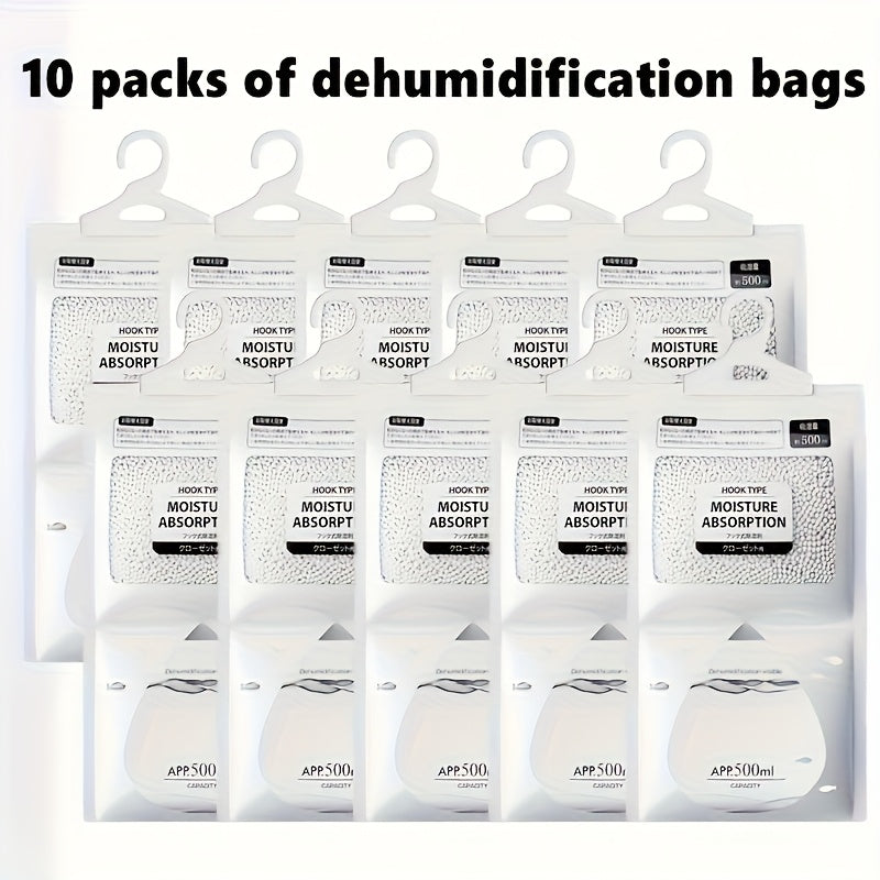 10/20 piezas de bolsas absorbentes de humedad, incluye 800/1600 gramos de desecante, prevención de moho y deshumidificación, paquete pequeño, adecuado para armarios y armarios - Reutilizable, esencial para la deshumidificación diaria en el dormitorio.