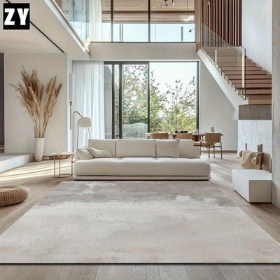 Tapete moderno abstracto gris y blanco con pinceladas - Lavar en máquina, antideslizante, grueso y absorbente, de poliéster, para sala de estar, dormitorio, entrada, cocina, baño, pasillo, balcón, oficina - Decoración hogareña acogedora para Pascua/Día d