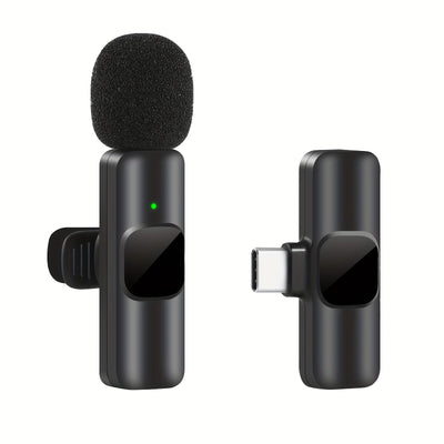 Micrófono inalámbrico profesional de solapa para teléfonos inteligentes USB-C, computadoras portátiles, para grabación de audio y video, juegos en vivo, entrevistas y vlogs.