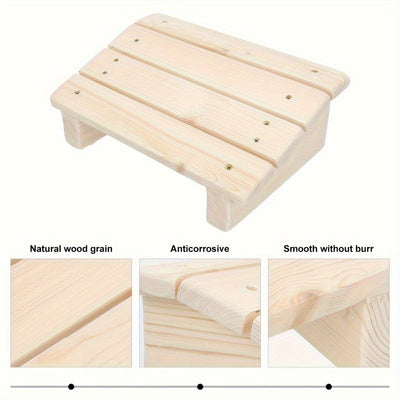 1pc Reposapiés de Madera Inclinado para Escritorio, Taburete de Oficina 29.95X20.96X10.97cm