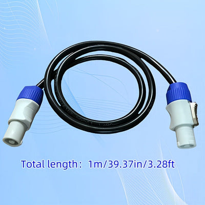 Cable de alimentación de 3 hilos de 20A con conectores masculinos/femeninos, 6Gbps, para equipo de audio y video HD, salidas de iluminación de escenario, alta calidad y compatible con cables de alimentación AC, cable de alimentación para equipo de video,