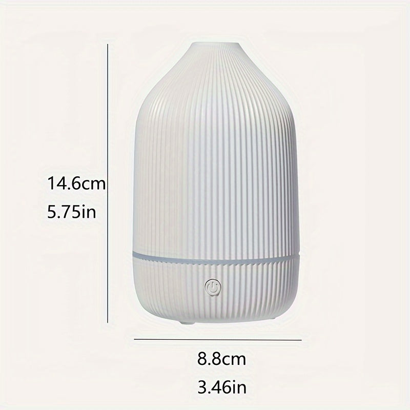 Difusor de aromas y humidificador 2 en 1, tecnología de ondas sonoras, apagado automático, luces LED de 7 colores, humidificador silencioso para hogar, oficina o dormitorio, portátil, alimentado por USB, regalo ideal