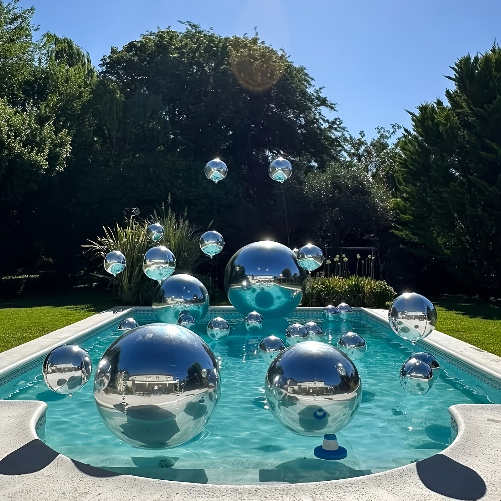 36 piezas de globos de aluminio 4D - Decoración de banquetes con efecto de flash plateado de cielo estrellado tridimensional, globos flotantes superduraderos reflectantes de 360°, artefacto de decoración de escena de boda y cumpleaños, conjunto de pelícu