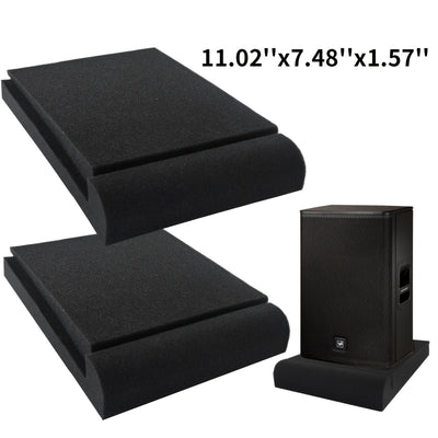 2 Pares de Almohadillas Aislantes para Altavoces de Alta Densidad - Espuma Negra para Estudio de Grabación Acústica con Absorción de Vibraciones, 27.99cm x 19.0cm x 3.99cm para Mejora del Sonido y Aislamiento de Subwoofers, Paneles Insonorizados