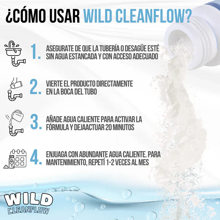Destapa cañeria Wild Cleanflow™ - Desatasca sin esfuerzo. Limpia desde la raíz