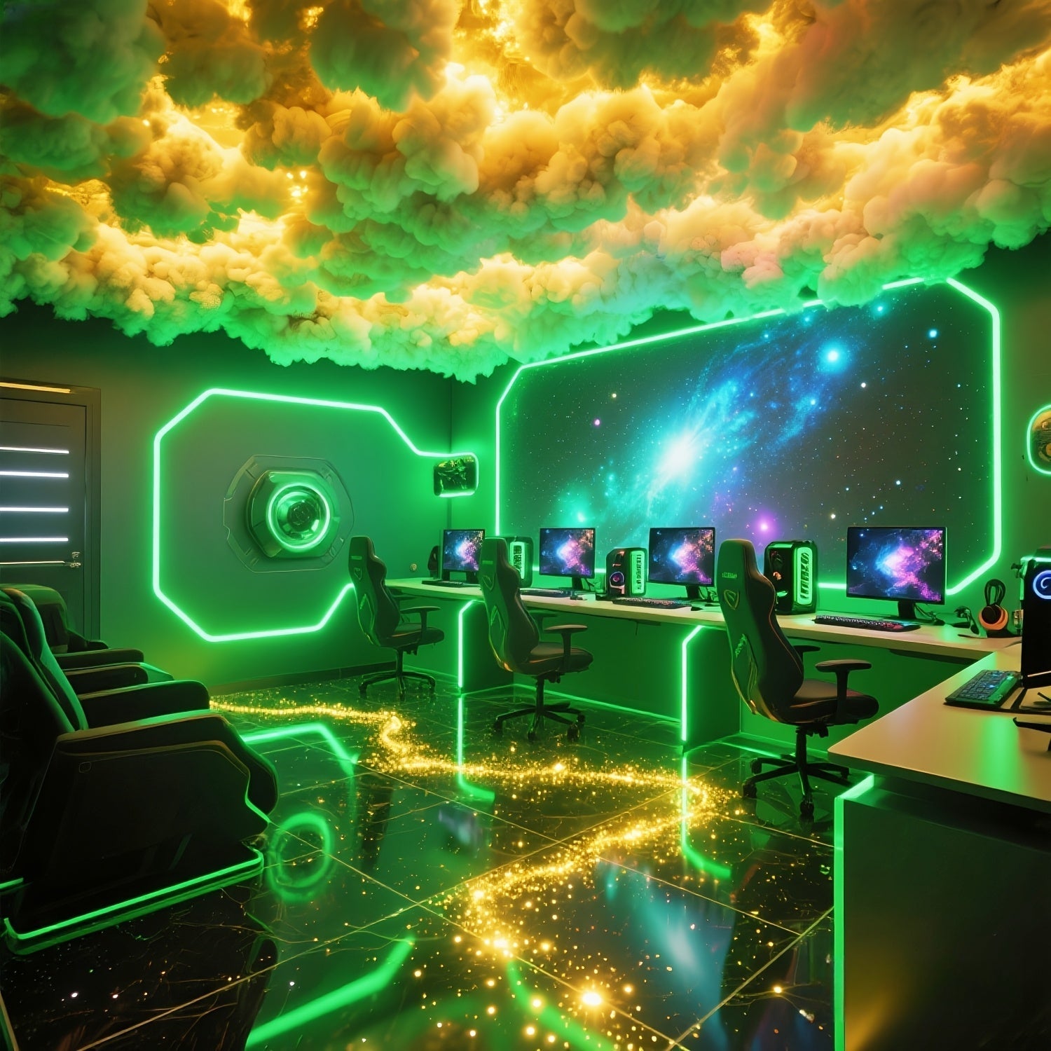 Luz de nube mejorada 2025 para decoración de techo o pared en salas de juegos, oficinas, hoteles o fiestas, con sincronización musical y función de cambio de color - AJK