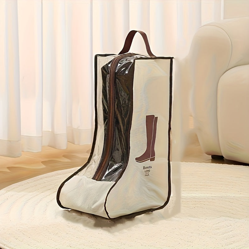 Bolsa de Almacenamiento Multifuncional para Botas con Asa: Transparente, Antipolvo y Protector de Zapatos Adecuado para Botas Altas y Cortas - Diseño Ligero, Organizadores Colgantes