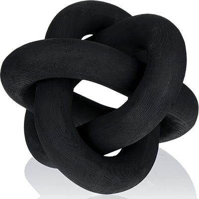 1pc Cadena de Madera Negra Estilo Bohemio de Granja - Pieza Decorativa Tallada a Mano y Detallada para Mesas de Comedor y Café, Estanterías - Uso Versátil en Interiores/Exteriores, Decoración del Hogar