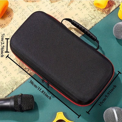 Estuche de Almacenamiento para Dos Micrófonos - Tela Negra Duradera con Bolsillos de Malla y Asas Resistentes para Organización de Accesorios de Grabación en Estudio o Campo, Organizador de Accesorios de Estudio | Estuche Elegante | Cierre Seguro con Cre