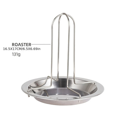 1pc Rejilla para Pollo Asado de Acero Inoxidable con Bandeja de Goteo - Acabado Pulido, Material Duradero para Horno, Parrilla, Camping - Ideal para Pollo Jugoso y Crujiente