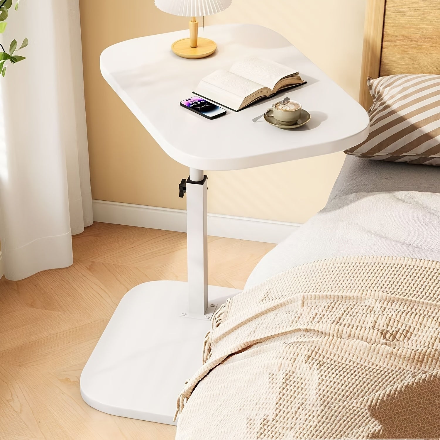 Mesa pequeña ajustable en altura, escritorio para laptop, mesa multifuncional para snacks, ideal para sala, dormitorio y espacios pequeños