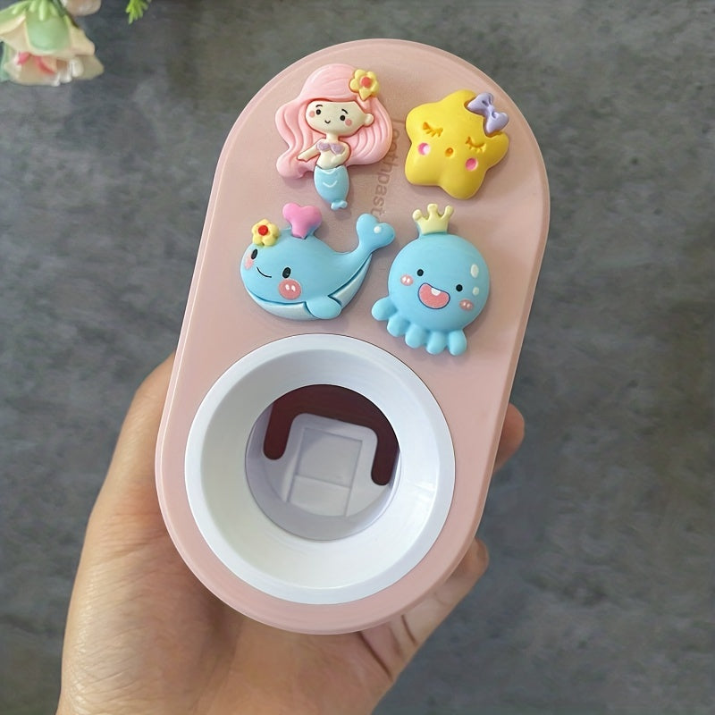1 Exprimidor Automático De Pasta De Dientes, Soporte De Pasta De Dientes De Dibujos Animados Lindo 3D, Exprimidor De Pasta De Dientes Sin Perforación Para Colgar En La Pared, Adecuado Para Baño, Accesorios De Baño