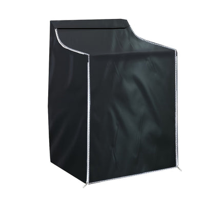 Cubierta de polvo para lavadora y secadora con apertura frontal - Protección solar, no requiere batería, compatible con electrodomésticos de estilo americano, negro con cremallera blanca, accesorio para lavadora y secadora, accesorio para electrodoméstic