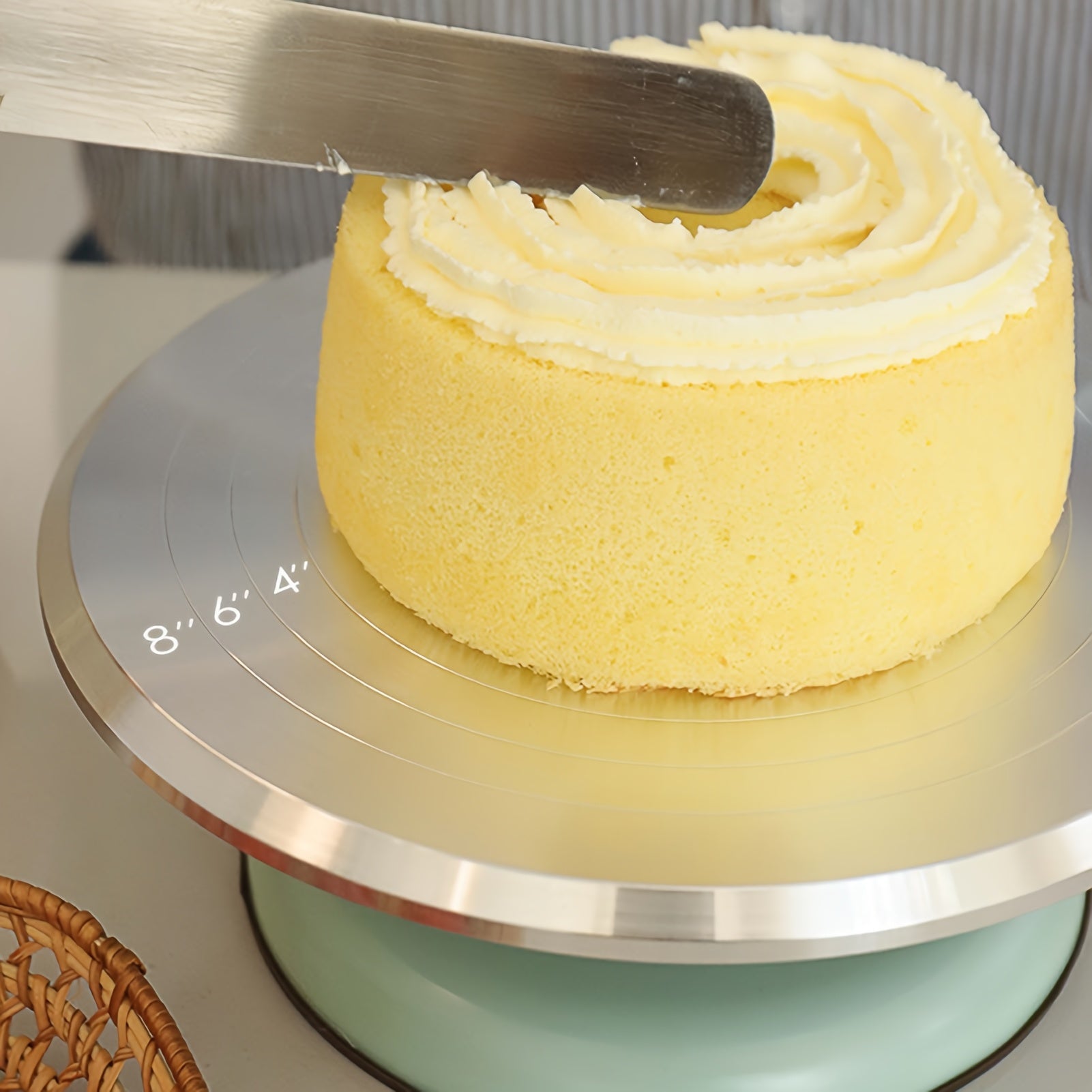 Soporte Giratorio para Pastel de 10 Pulgadas con Aleación de Aluminio - Nivelador de 3 Niveles para Glaseado Perfecto, Diseño Duradero y Seguro, Regalo Ideal para Aficionados al Horneado, Decoración de Cocina en Casa, Herramienta para Decorar Tartas | Ut