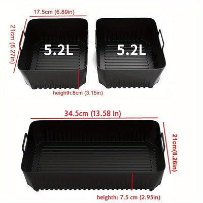3 piezas de revestimientos antiadherentes de silicona para freidora de aire, compatibles con AF500UK, fáciles de limpiar, reutilizables, aptos para alimentos, utensilios de cocina.