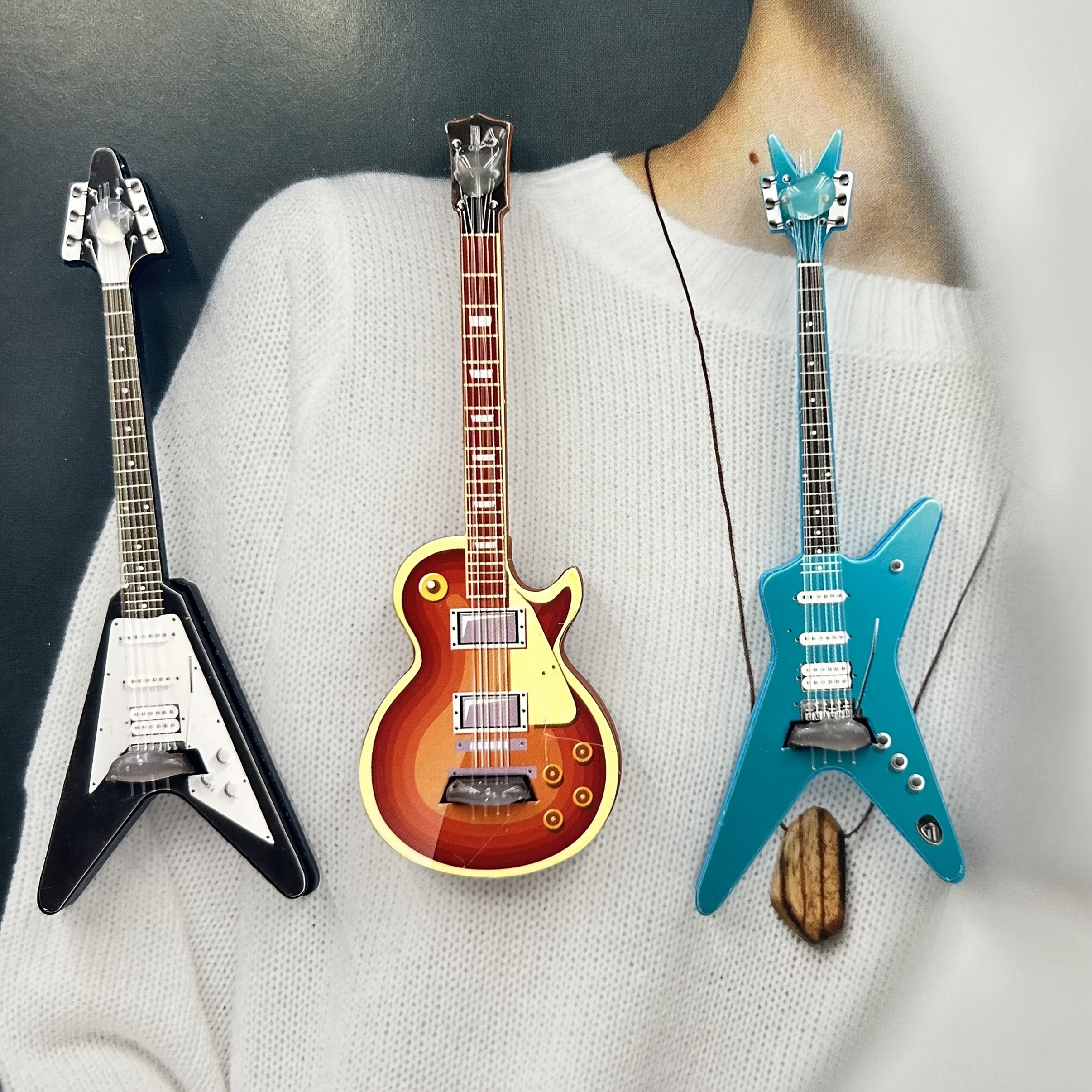 Juego de 3 Imanes para Nevera, Decoraciones Magnéticas para Lavavajillas, Kit de Reemplazo con Adornos para Lavavajillas, Calcomanías de Guitarra Modernas para Frigorífico, Accesorios Lindos para Cocina y Oficina, Decoración del Hogar