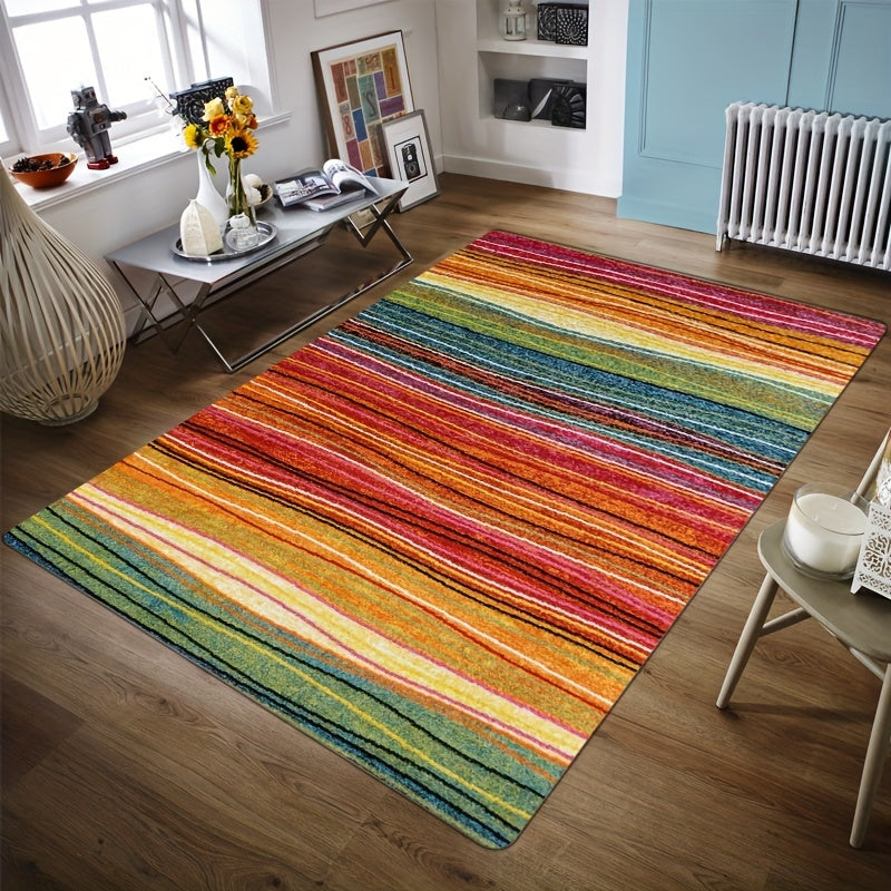 1pc alfombra de suelo antideslizante de esponja con patrón de rayas de 1.1cm de grosor, adecuada para alfombra de cocina, alfombra de baño, alfombra de sala de estar, alfombra de dormitorio, alfombra de exterior, adecuada para sala de estar, dormitorio,