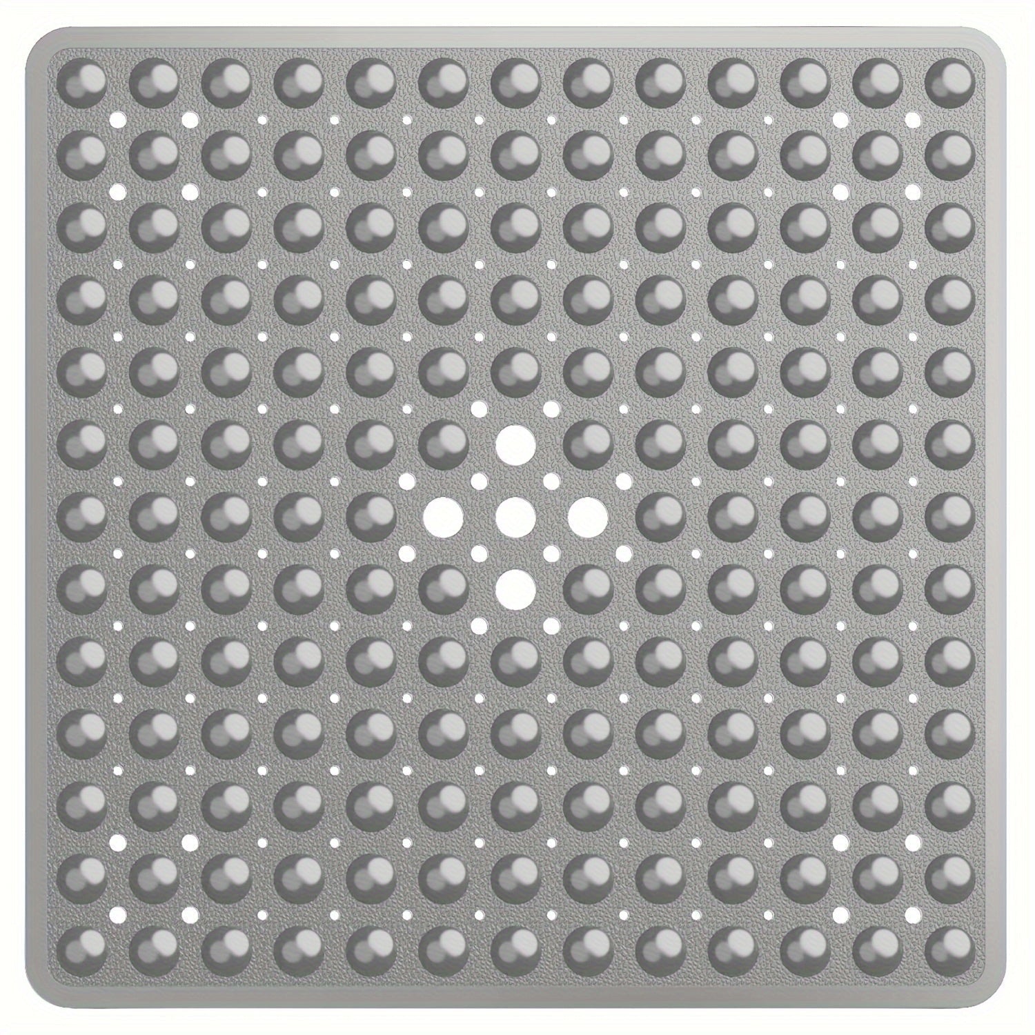 Alfombrilla cuadrada antideslizante, con agujeros centrales grandes, que ralentiza el flujo del agua, fácil de limpiar, 53X53 pulgadas