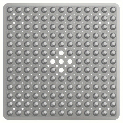 Alfombrilla cuadrada antideslizante, con agujeros centrales grandes, que ralentiza el flujo del agua, fácil de limpiar, 53X53 pulgadas