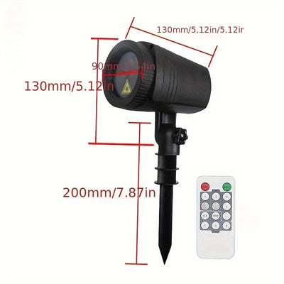 Proyector de luz láser de luciérnagas para exteriores, impermeable, lámpara de jardín estrellado con control remoto, acabado de plástico cepillado, montaje semiempotrado, batería de botón no recargable, enchufe de EE. UU., Ideal para Halloween, festivale