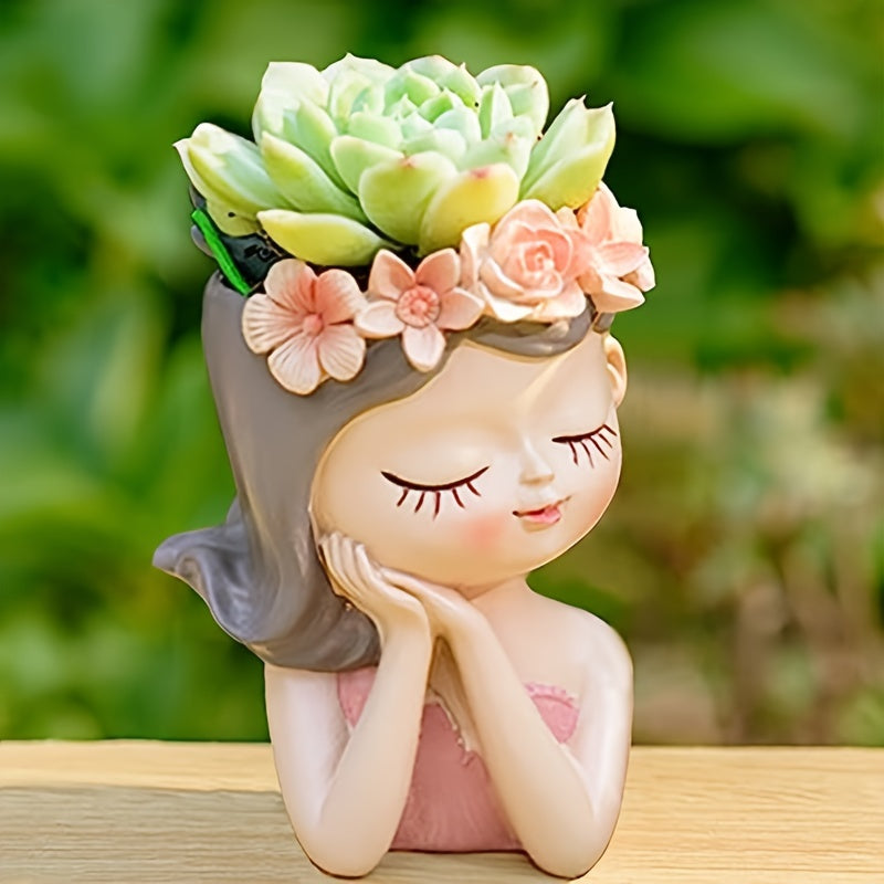 1 Unidad, Maceta De Diseño De Caricatura Lindo, Maceta De Flores Suculentas Mini Con Opción De Sistema De Drenaje, Ideal Para Suculentas Y Plantas Pequeñas