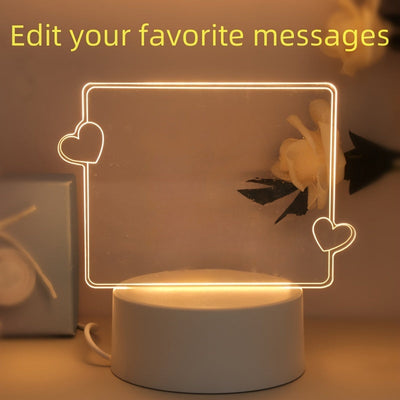 Lámpara nocturna 3D con forma de corazón, alimentada por USB, incluye pluma - Ideal para decoración de dormitorio, sala de estar u oficina