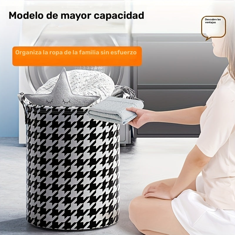 1pc Cesta de ropa plegable, gran capacidad de almacenamiento de ropa con asas, cesta de ropa ovalada impermeable para dormitorio, baño, juguetes y ropa de cama, organizador versátil para diferentes tipos de habitaciones, canastas de ropa