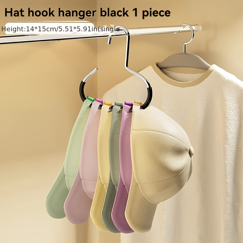 1pc Colgador de Sombreros Nuevo, Almacenamiento Fantástico: 1 Colgador para 8 Gorras, Organizador Multifuncional para Dormitorio o Armario con Soporte Interior sin Ganchos ni Marcas