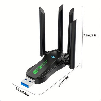 Adaptador sin varillas USB WiFi de Doble Banda 1300Mbps 5.8G/2.4G - Sin Necesidad de Controladores, Conectar y Listo, Alta Velocidad Simultánea en Doble Banda, Conexión Estable sin Interferencias con Ruteadores/Módemos Wi-Fi para PC Portátil/Escritorio,