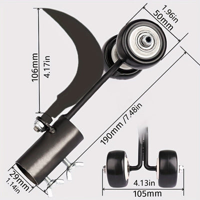 Herramienta manual para deshierbar - Removedor de césped de jardín de metal 2 en 1 con rodillo, no requiere electricidad, extractor manual duradero para el cuidado del césped del jardín
