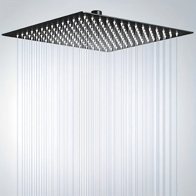 Rociador de Ducha Cuadrado de Acero Inoxidable con Filtro para Agua Dura - Montaje en Techo Mate, Tamaños 20.32/25.4/30.48 cm, Sin Necesidad de Electricidad para Baño de RV y Actualización Moderna