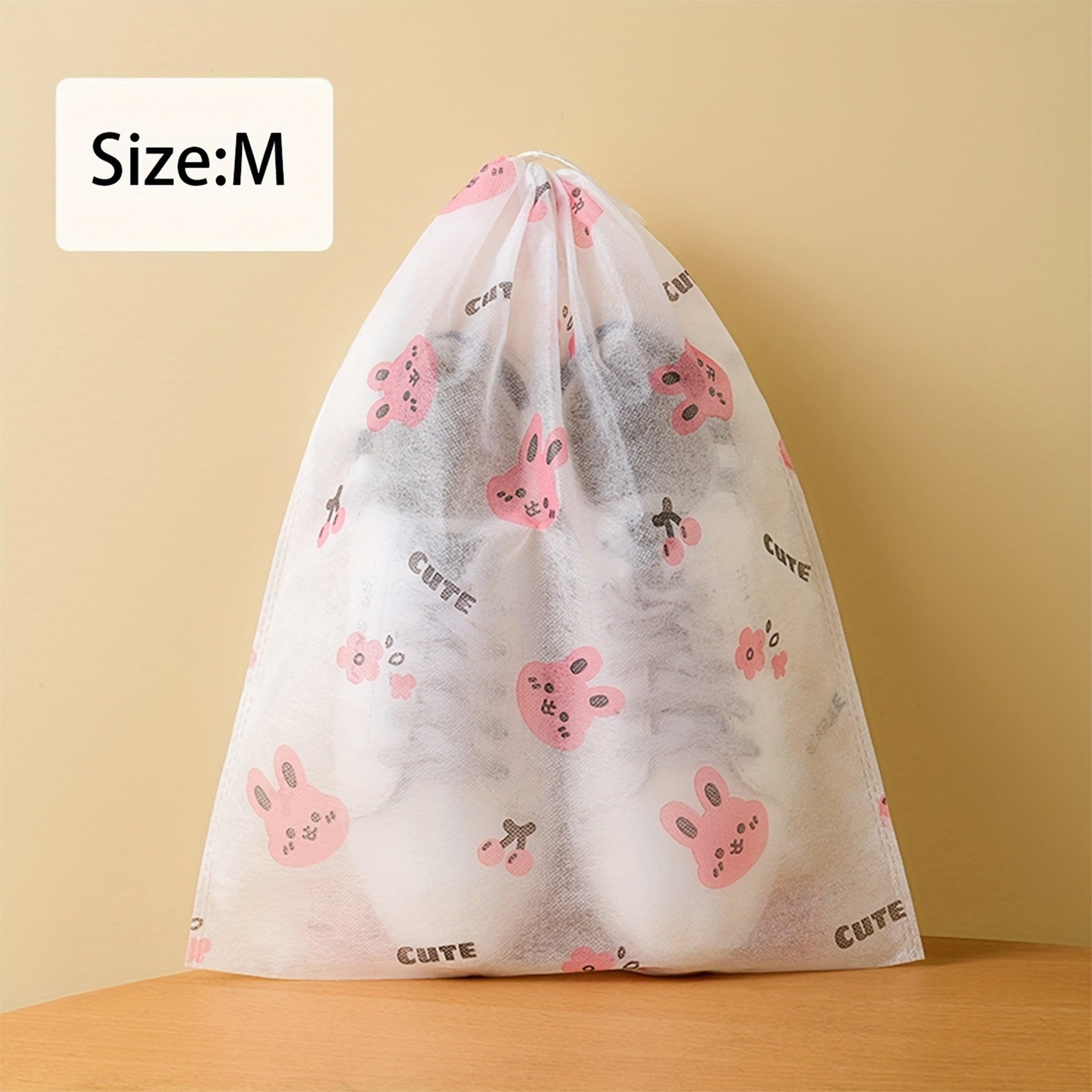 10 piezas de bolsas de almacenamiento de zapatos HEART LEAF - Pruebas de polvo, pruebas de polilla y organizador de tejido no tejido para zapatos pequeños y grandes, transparentes con cierre de cordón, mantienen tu gabinete de zapatos organizado y elegan
