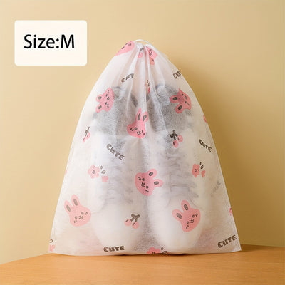 10 piezas de bolsas de almacenamiento de zapatos HEART LEAF - Pruebas de polvo, pruebas de polilla y organizador de tejido no tejido para zapatos pequeños y grandes, transparentes con cierre de cordón, mantienen tu gabinete de zapatos organizado y elegan