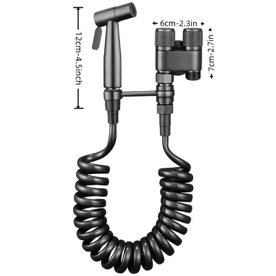 Juego de regadera de acero inoxidable 304, color gris metalizado, válvula de doble salida con manguera suave de 78 pulgadas, fácil instalación, ahorro de agua, limpieza higiénica, función de masaje suave, no requiere electricidad