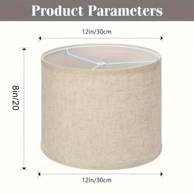 2-Unidades de Sombrillas de Lámpara de Lino Modernas Beige - Hechas a Mano, Encaje de Araña, No Necesita Electricidad ni Batería - Versátiles para Lámparas de Mesa, Lámparas de Piso y Candelabros - 30.48x20.32 cm