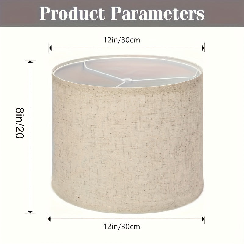 2-Unidades de Sombrillas de Lámpara de Lino Modernas Beige - Hechas a Mano, Encaje de Araña, No Necesita Electricidad ni Batería - Versátiles para Lámparas de Mesa, Lámparas de Piso y Candelabros - 30.48x20.32 cm