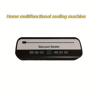Máquina de sellado multifuncional para el hogar, sellador de alimentos negro simple y elegante, sella alimentos secos y húmedos, polvo de condimento, adecuado para varios escenarios, pequeño regalo de cocina.