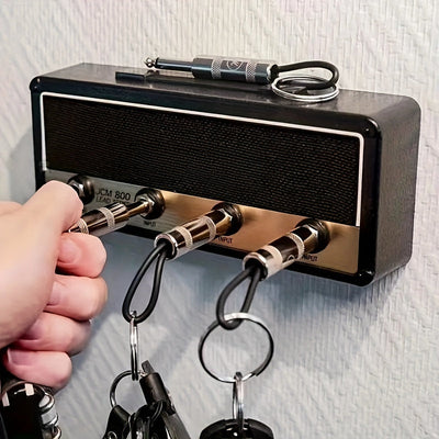 Soporte de llavero creativo con 4 llaveros intercambiables y kit de montaje en pared - Llavero de pared ahorrador de espacio, estilo casual, instalación fácil, material metálico, ideal para la organización y decoración del hogar, regalo perfecto para el