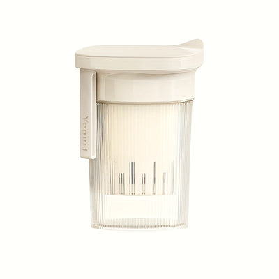 1pc Colador para Yogur Griego de Alta Resistencia con Tela Filtro - Herramienta Manual No Eléctrica para Yogur Casero, Queso y Leche de Soya, Paneer - Diseño Fácil de Limpiar, Organizador Compacto para Encimera - Ideal para Hogar, Dormitorio u Oficina -