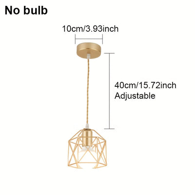 Lámpara colgante moderna minimalista en dorado y negro, con cabezal individual, altura ajustable, base para foco E27, montaje semiempotrado, ideal para comedor y bar, diseño cilíndrico elegante, construcción resistente, sin foco incluido