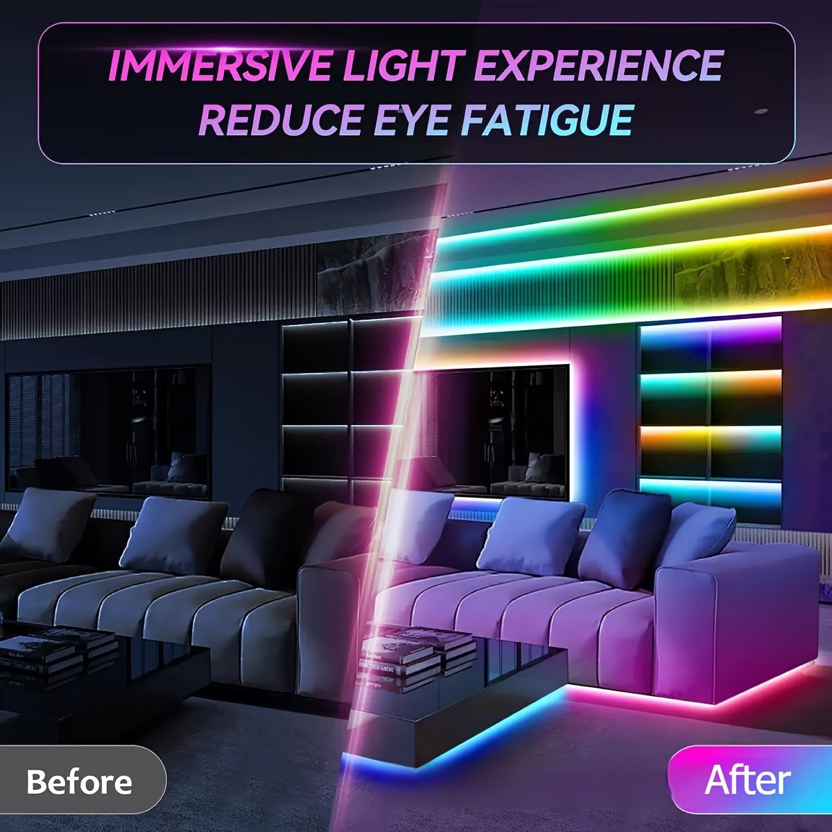 1-Pack Cuerda de Luz LED Flexible Alimentada por USB - Luces RGB Cambiantes con Cableado Flexible para Escenario, Hogar, Fiestas, Dormitorio y Decoración DJ - Control Sencillo por Botón, Bajo Voltaje Seguro para Interior/Exterior, Ambiente Creativo en el