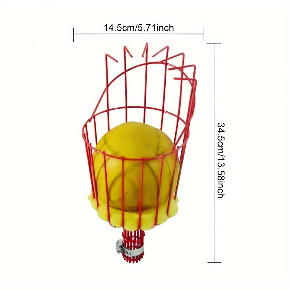 Herramienta Recogedora de Frutas Versátil con Cesta - Ideal para Manzanas, Naranjas, Aguacates, Bellotas, Limones, Peras y Mangos - Construcción Duradera de Metal