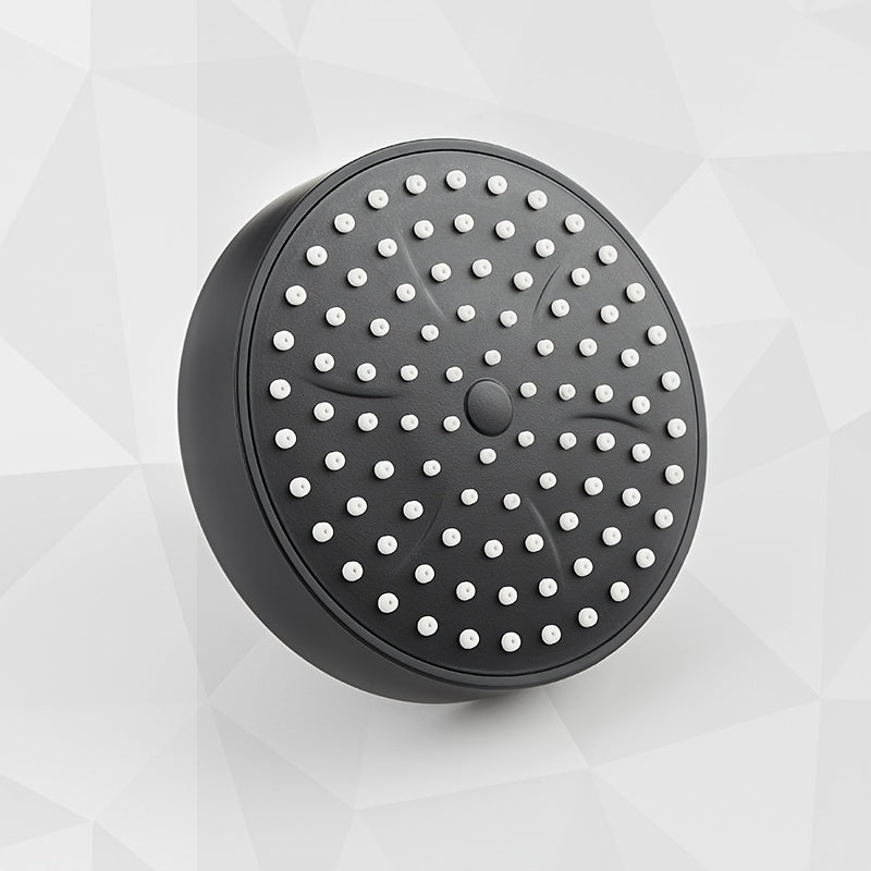 1pc Cabezal de ducha de lluvia redondo contemporáneo, cabezal de ducha de alta presión para montaje en pared, plástico, acabado pintado, no necesita electricidad, para accesorios de baño