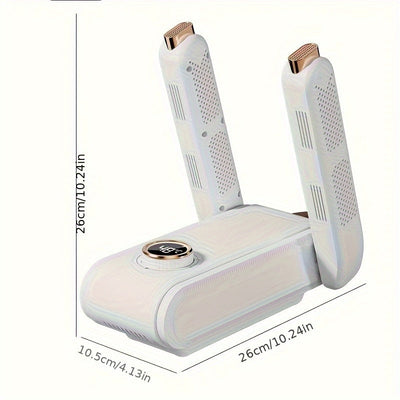 Secador de zapatos portátil de 360° con secador de pelo calentado - Flujo de aire 3D ajustable, temporizador inteligente, enchufe de EE. UU./Europa, diseño compacto para uso en casa y viajes, secador de zapatos, secador de casa, secador elegante, ajustes