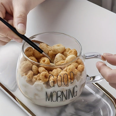 Taza de vidrio versátil - Resistente al calor, apta para microondas, ideal para café, jugo y leche - Regalo perfecto para familia y amigos