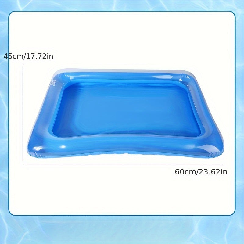 1 pieza, baño de pies inflable cuadrado, baño de pies portátil, escalera de entrada al estanque, kit de limpieza y pedicura para estanques.