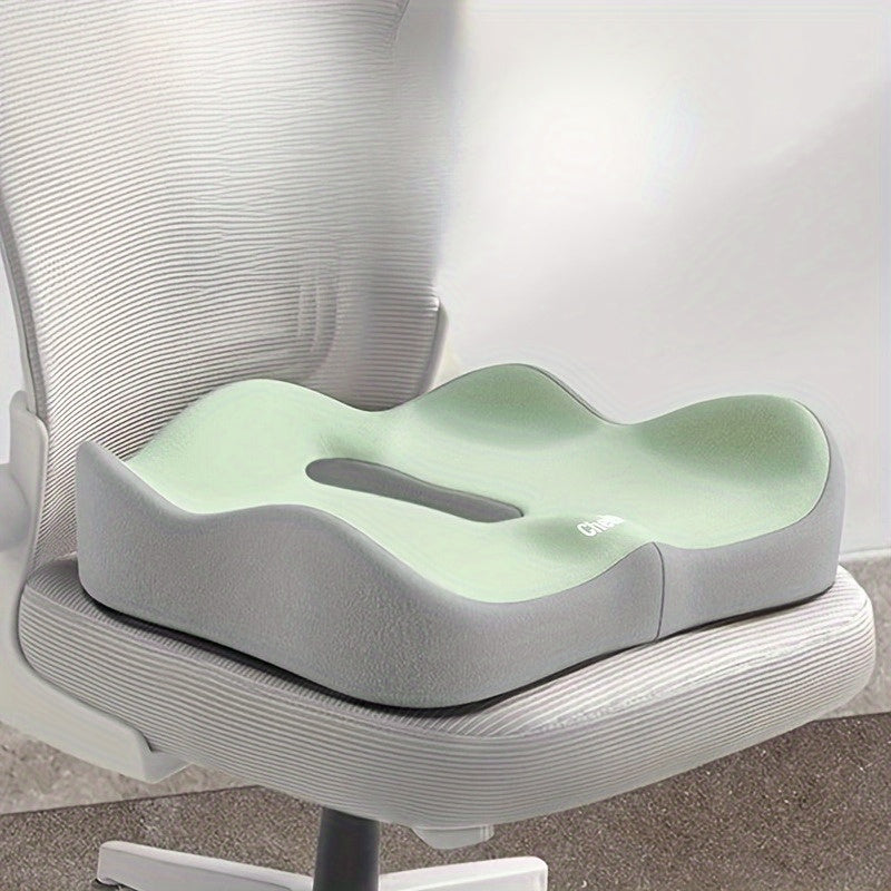 1-Pack Cojín Ergonómico de Espuma con Memoria y Diseño Transpirable, Poliéster Suave Elástico para Sillas de Ruedas, Asientos de Auto & Oficina - Colores Mixtos (Verde/), Almohadilla para Asiento, Confort en Vehículos, Forma Contorneada Ergonómica, Mater